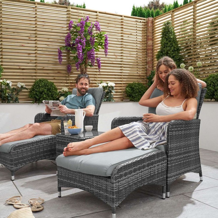 Nova Garden Furniture New Hampshire Grey Rattan Lounge Set Oak Furniture House